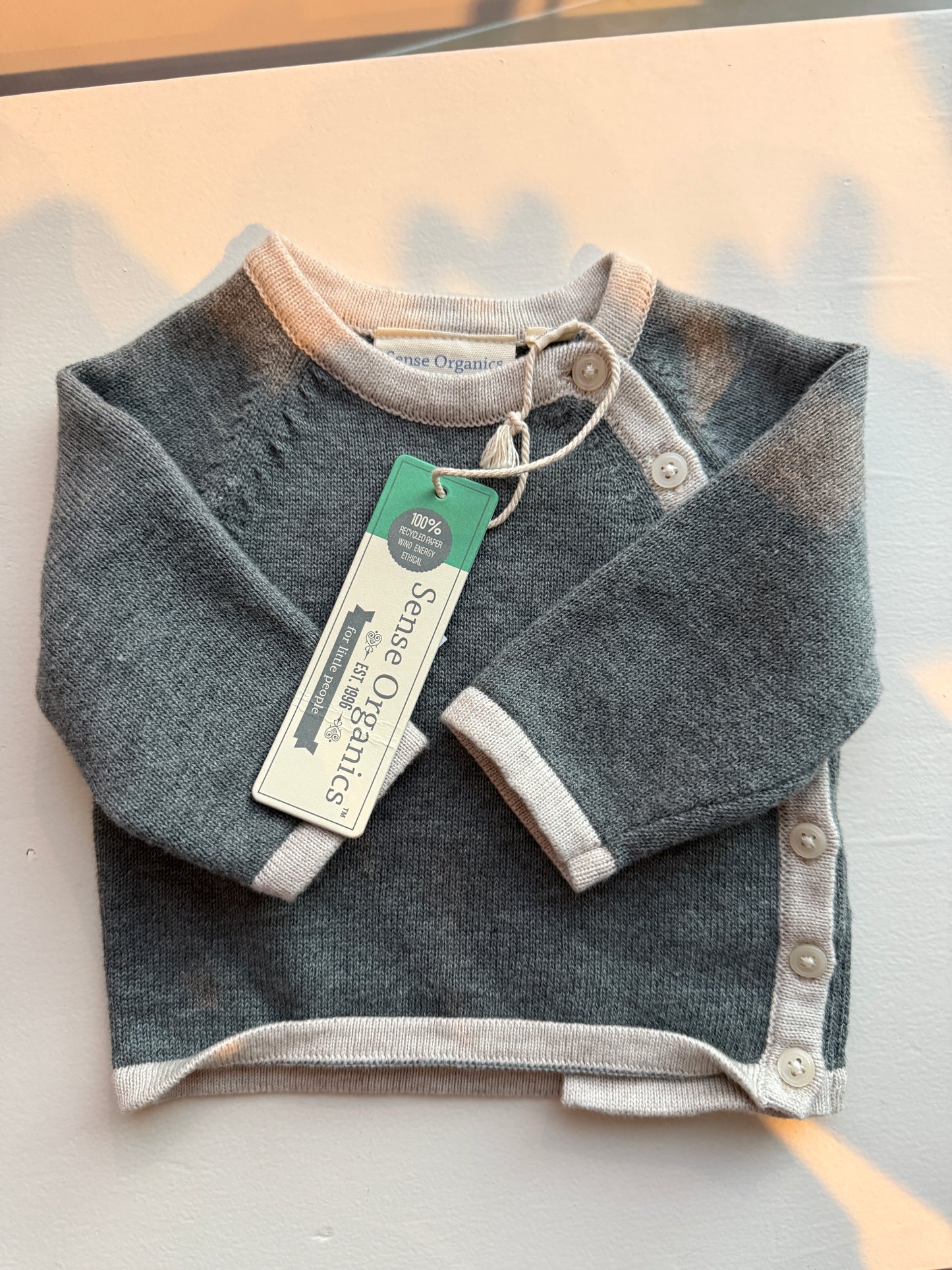 Baby Strickjacke grau/creme