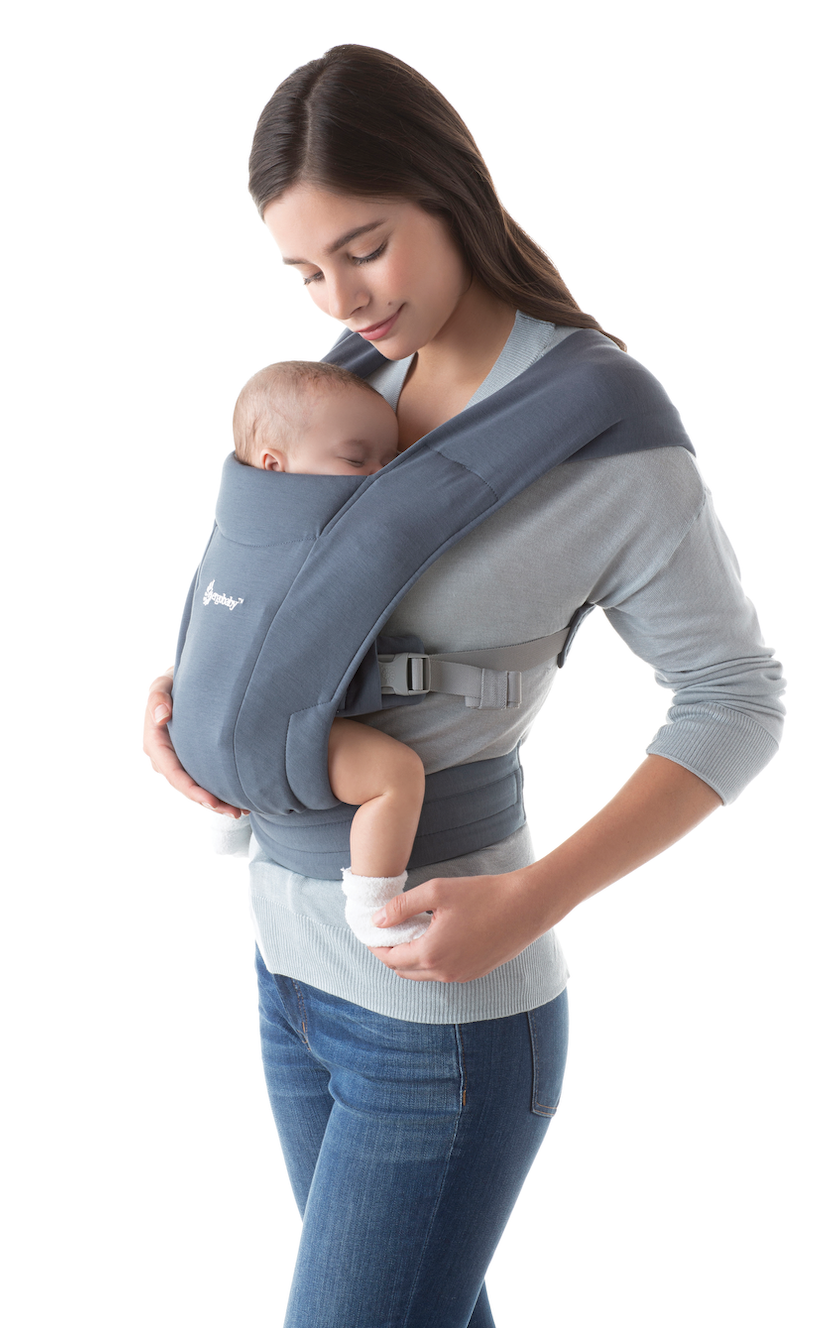 Babytrage Embrace Soft Knit Fullbuckle Oxford blue - ohne Binden