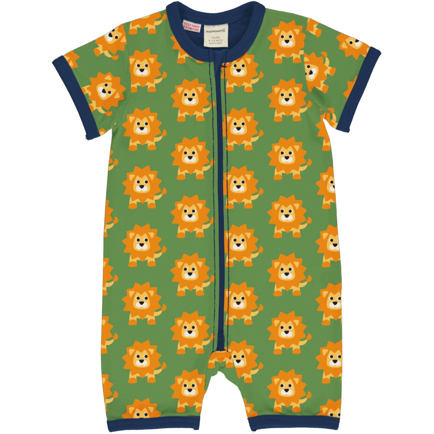 nur 62/68 - Baby Sommer Romper, Reißverschluss Löwe