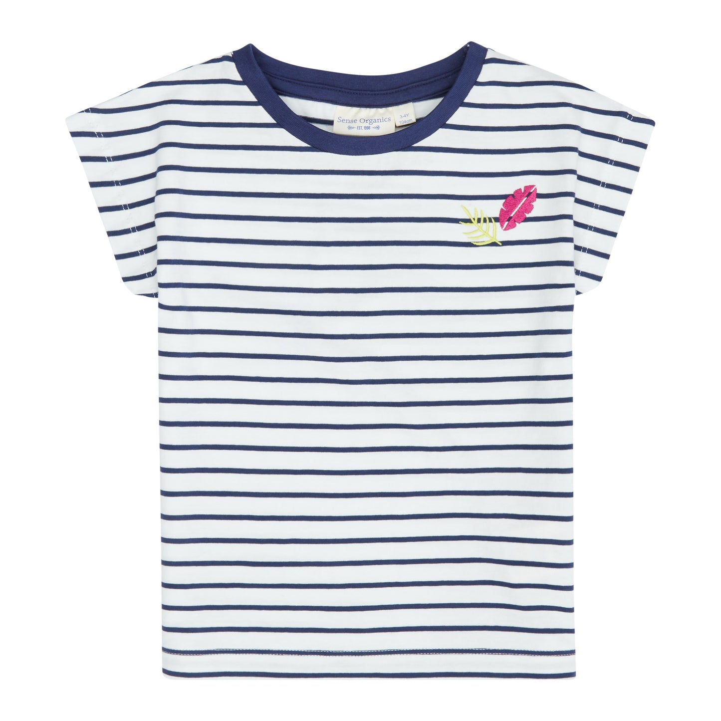 Gestreiftes Shirt für Mädchen mit Blätter Stickerei- online exclusive