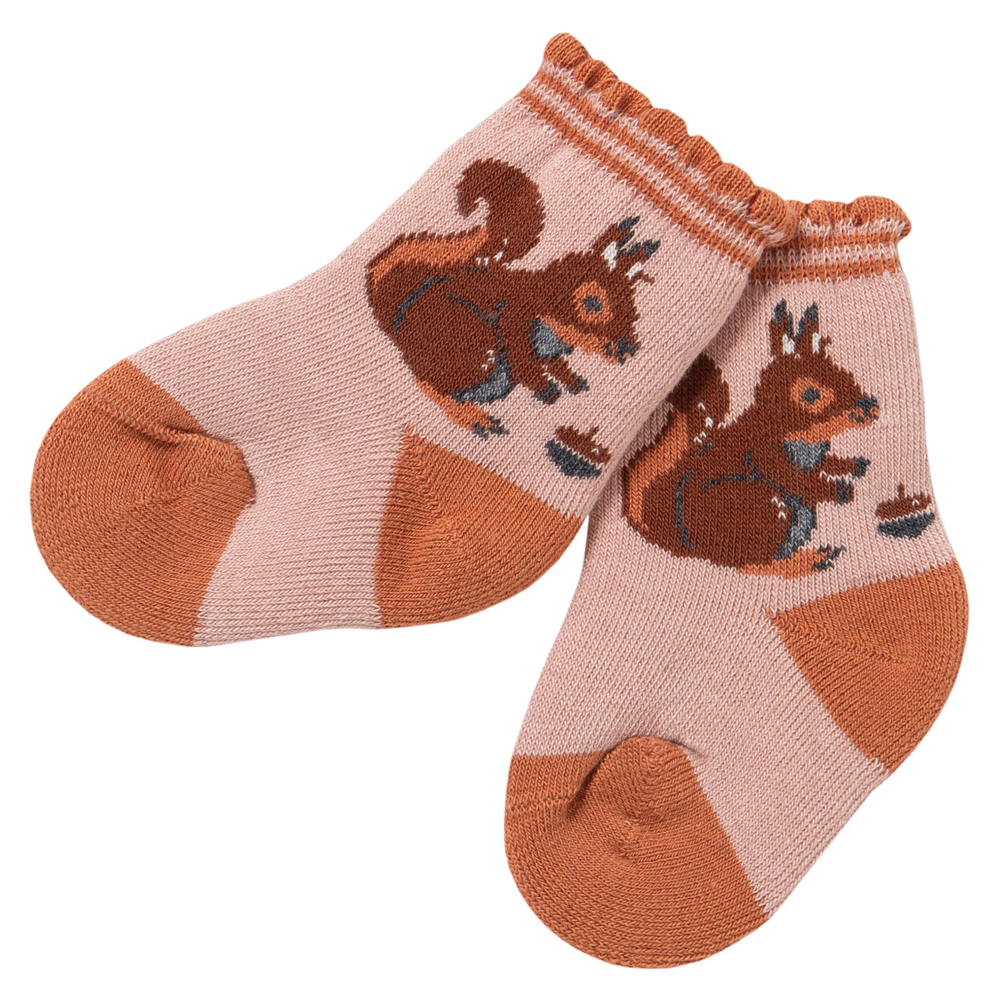 Baby Frottee Socken hellrosa Eichhörnchen