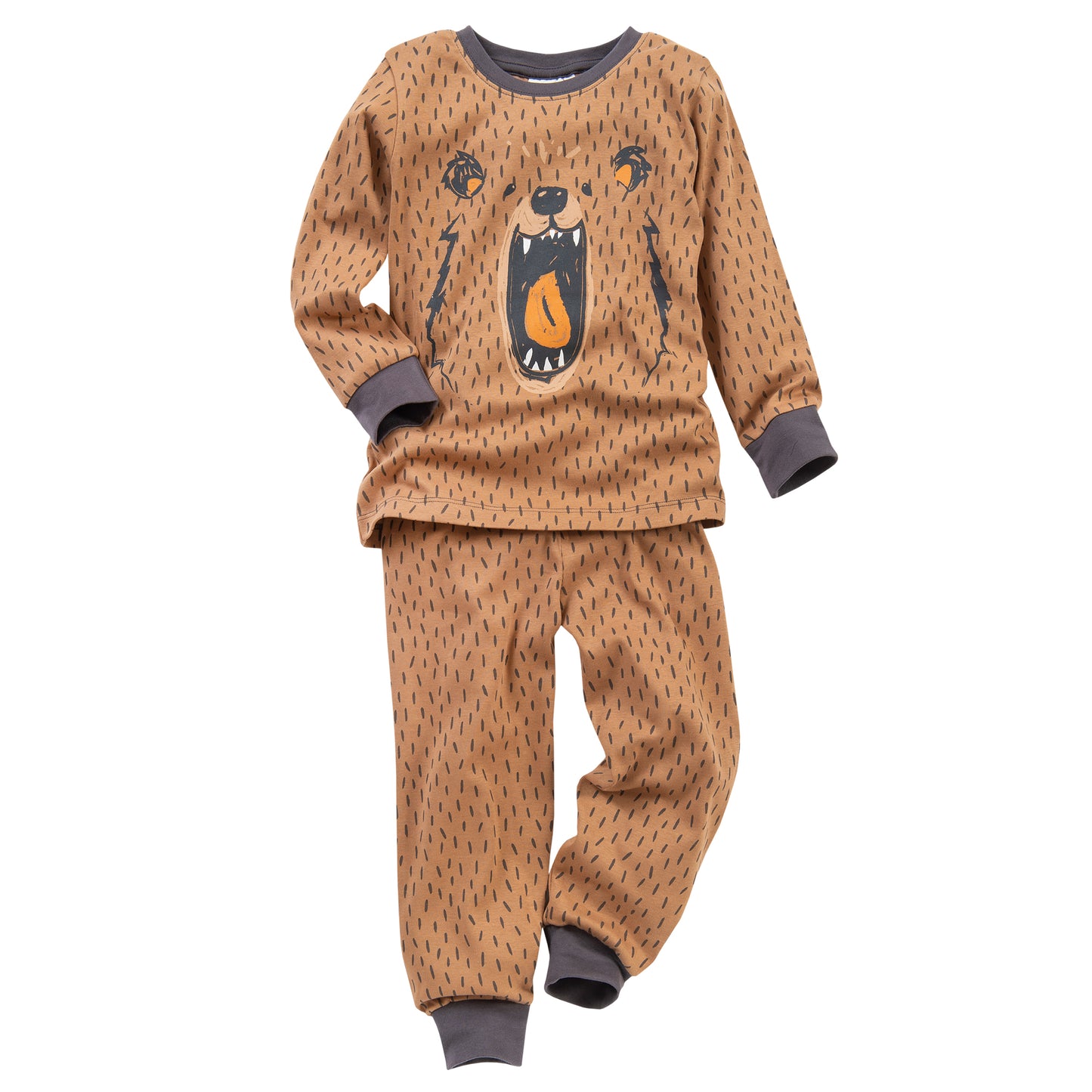 Kinder Pyjama Grizzlybären braun