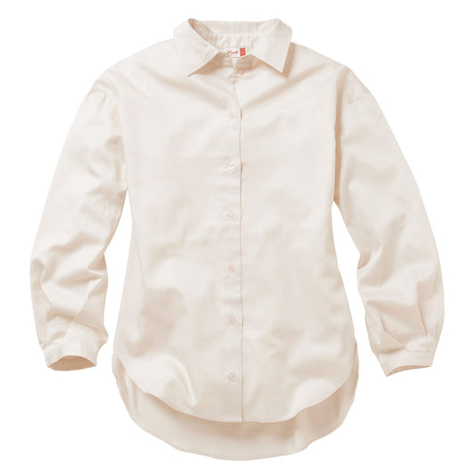 Damen Langarmshirt, Satin, natur