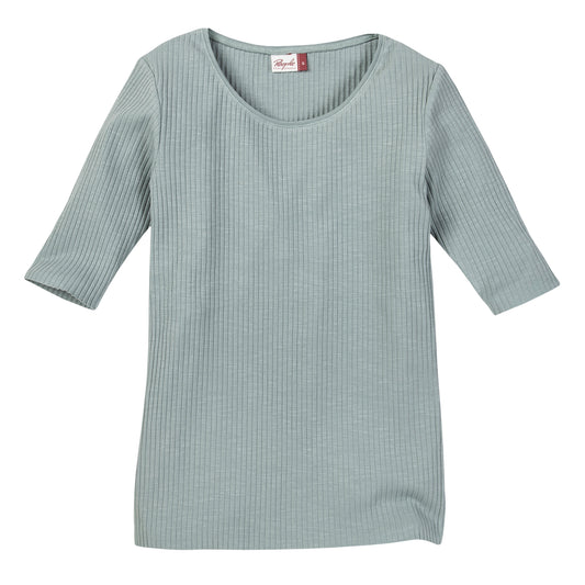 Damen Halbarm Shirt Salbei