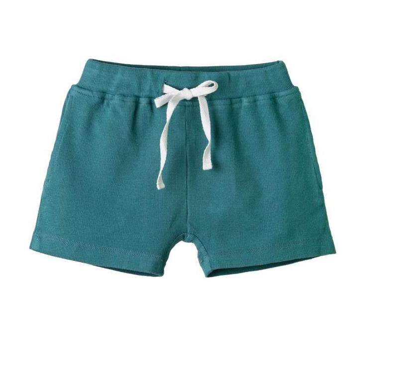 Ripp Shorts für Mädchen und Jungen smaragdgrün