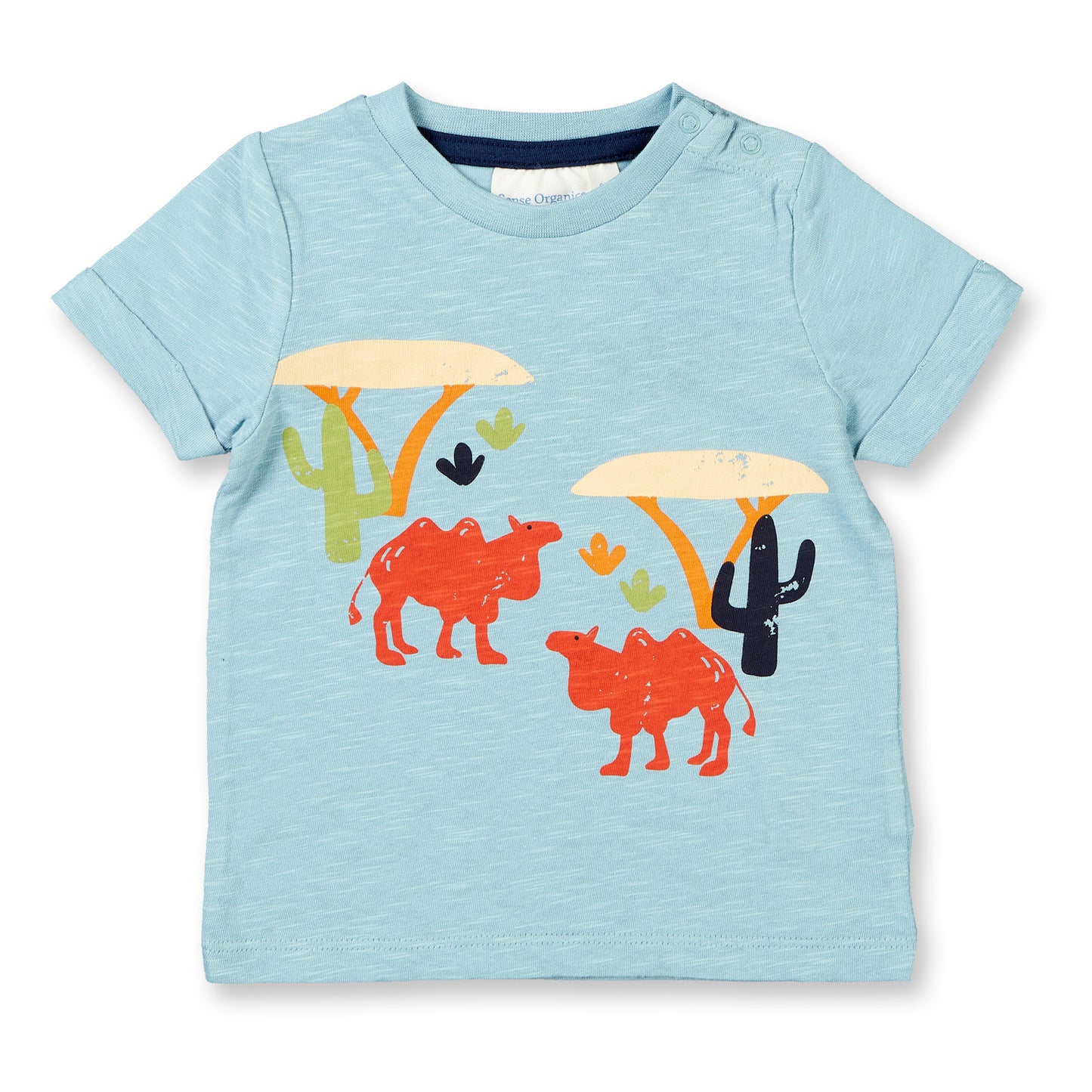 Baby T- Shirt mit Kameldruck, graublau