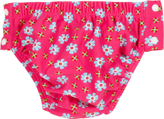 Blumen Babyschwimmwindel mit UV-Schutz und Druckknöpfen